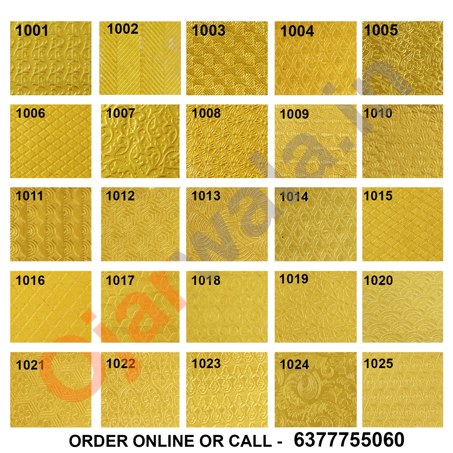 Jeweltech Design chart 1001-1025 Computer Design Roller for Sheet Rolling Machine – Patterned Roller for Gold & Silver Sheet Designing Design Chat No. 1001-1025