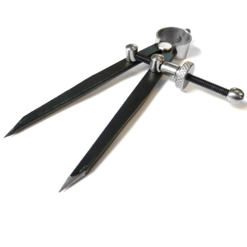 4-inch carbide diamond compass with fine adjustment screw for precise jewelry marking and layout