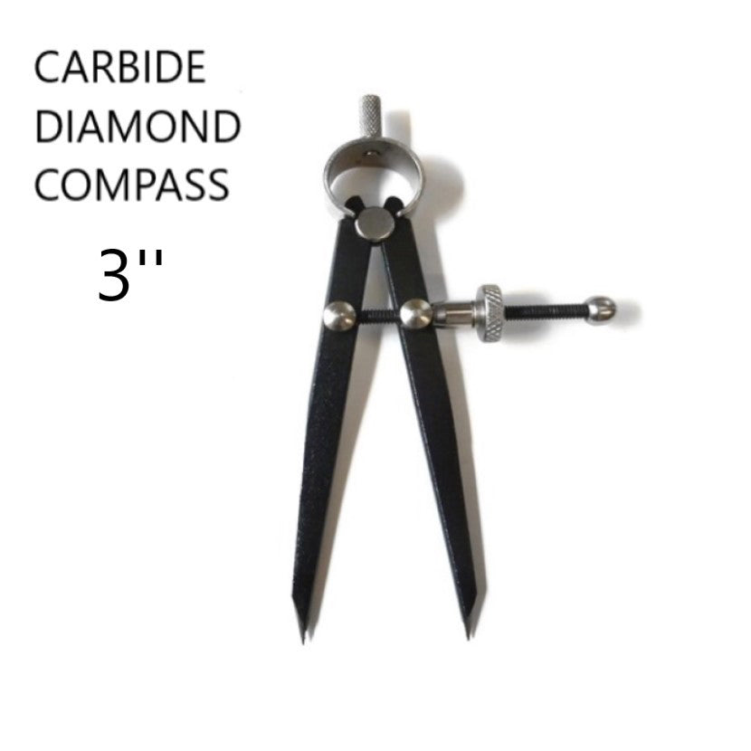 Carbide Diamond Compass 3 Inch – Precision Layout Tool for Jewelry, Craft and Metal Design