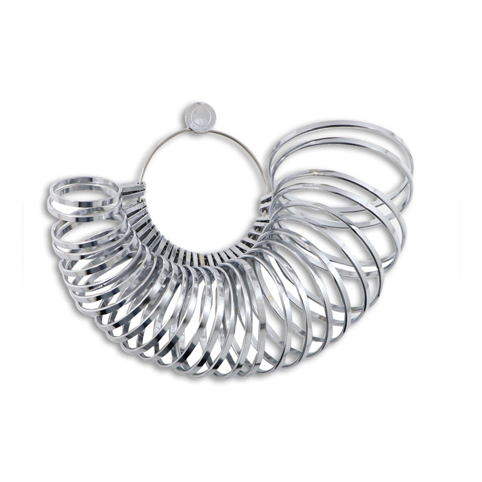 Jeweltech Bangle Sizer Measuring Ring Set (1–27 No.) – Polished Metal Sizing Tool for Jewelry Stores and Workshops