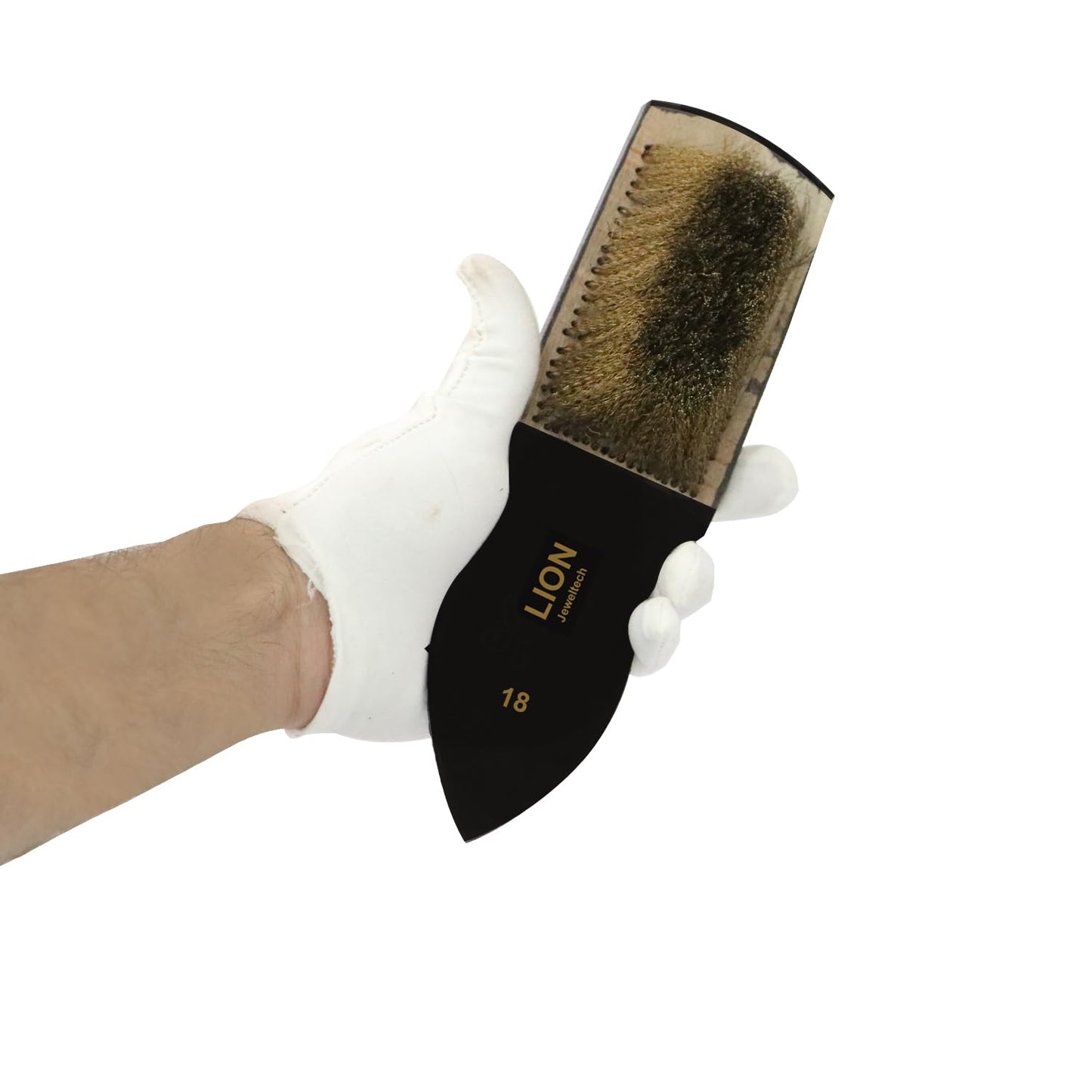 Heavy-duty brass wire brush for jewelry polishing – 18 line bristles