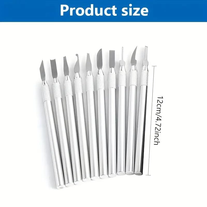 Jewelry carving knife set size – 12cm (4.72 inch) aluminum handles.