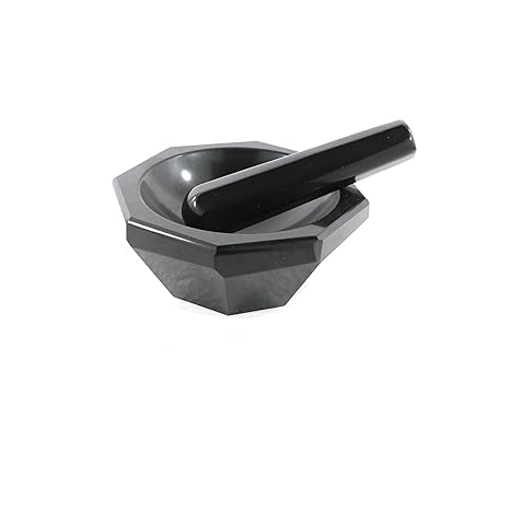 Jeweltech Original Meena Black Kharal (4 Inch) – Premium Kala Hakeek Meena Kharal Set for Jewelry Enamel Grinding, Powder Mixing & Ayurvedic Use