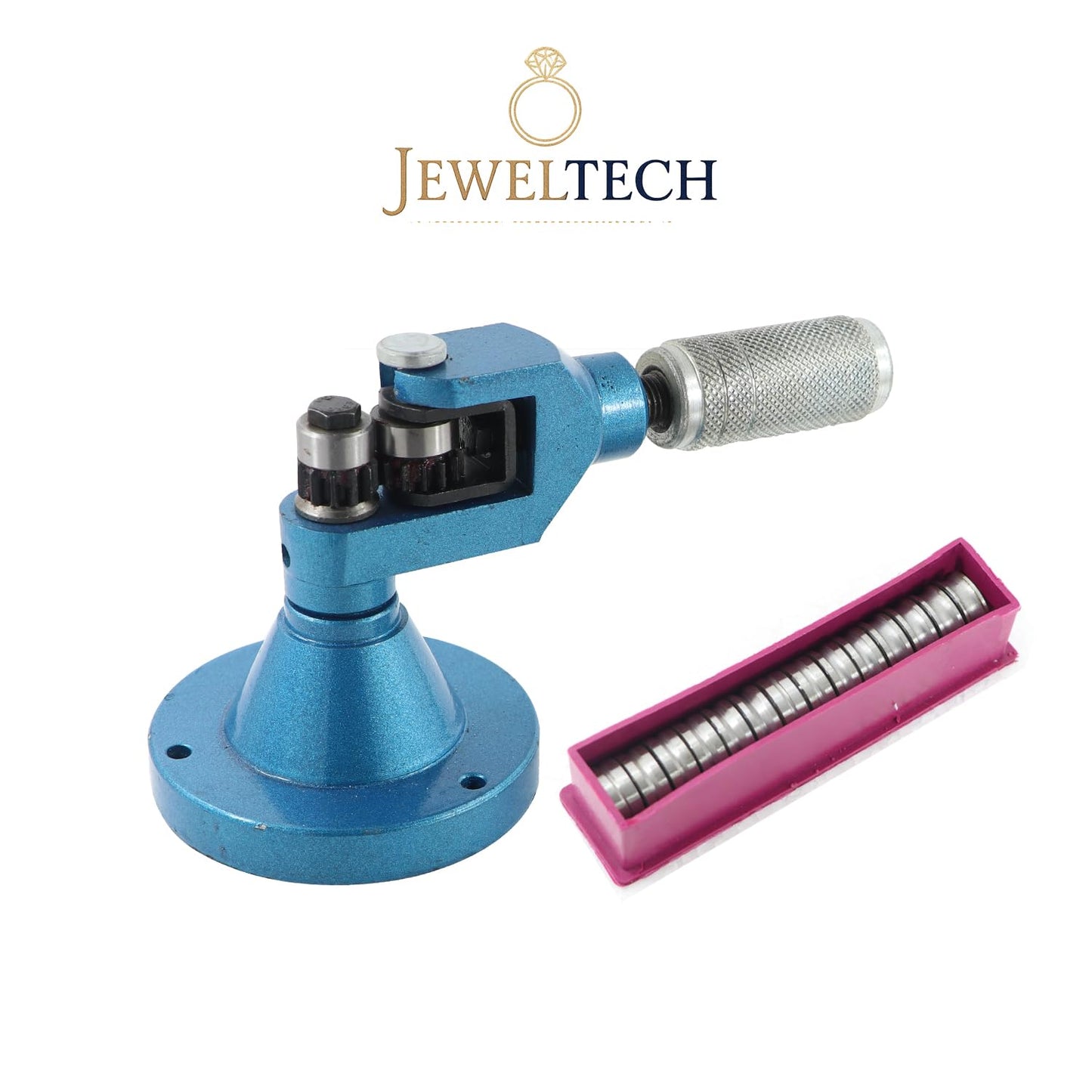 Heavy-duty ring stretcher tool with die set for jewelry making