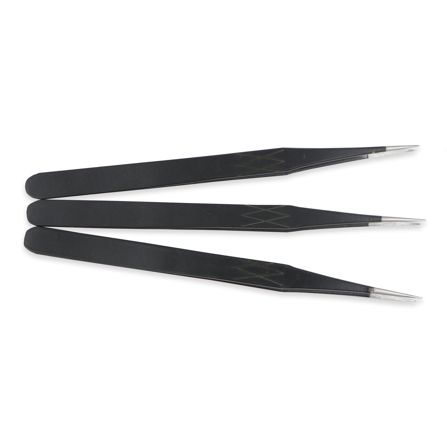 10K Black Powder Coated Stainless Steel Tweezer