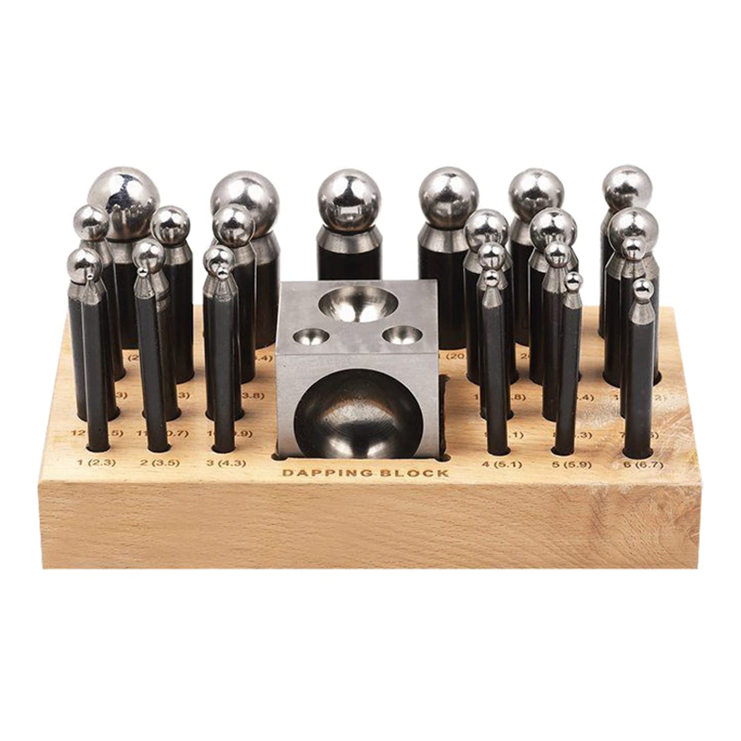 Jeweltech 26-piece doming punch and dapping block set for jewelry metal forming