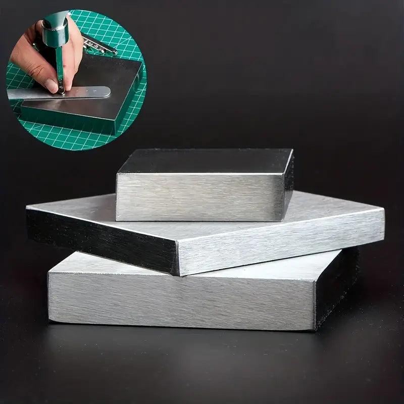 Flat steel jewelry stamping plate 10x10 cm for shaping, doming, and hammering metals