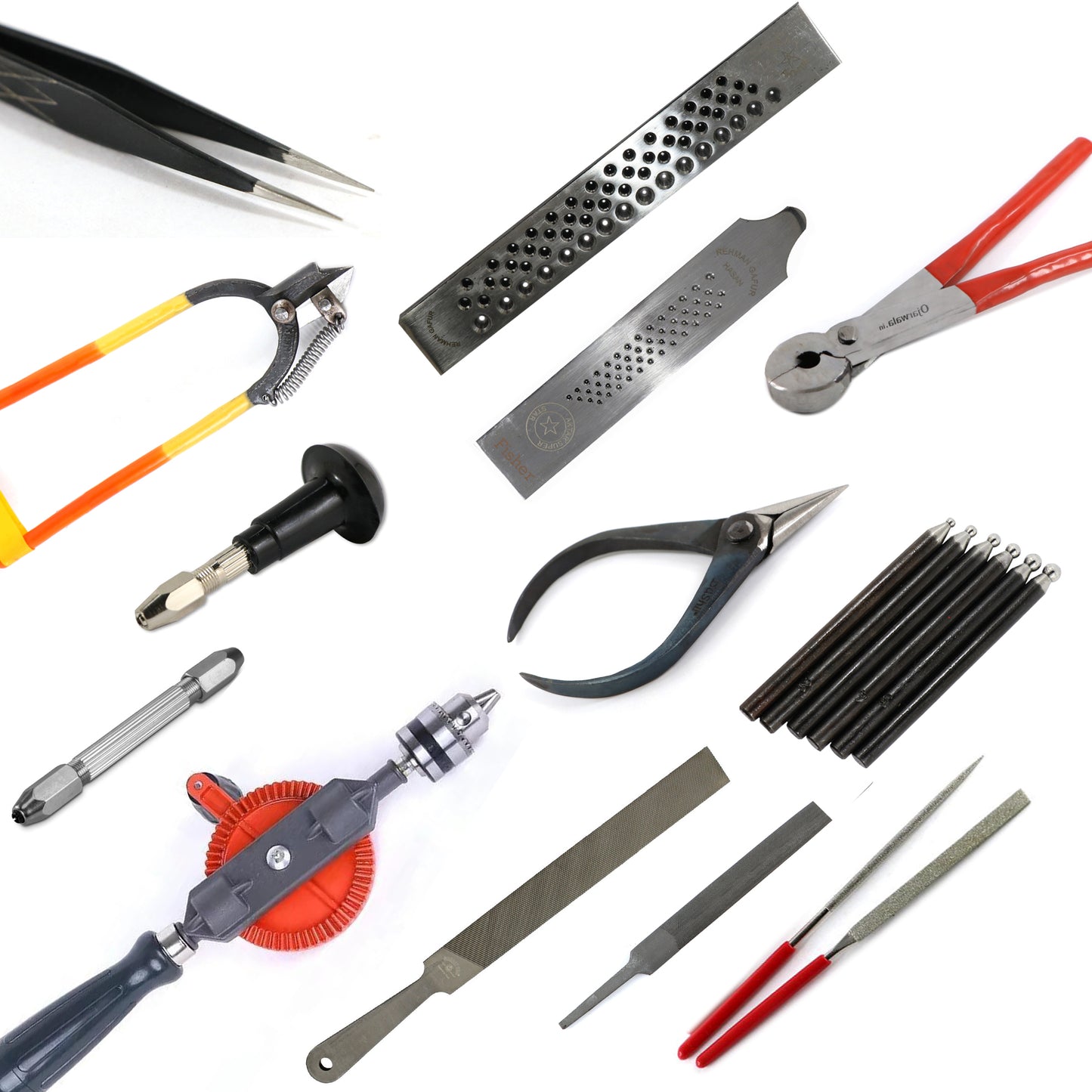 JewelTech Portable Jewelry Tool Box with Hammers, Cutters, Files, Pliers, and Ring Mandrels