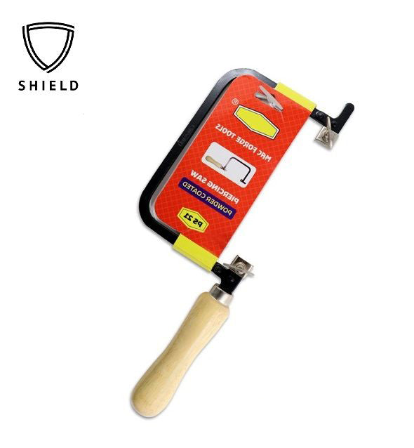 SHIELD piercing saw frame with wooden handle for jewelry cutting and goldsmith work
