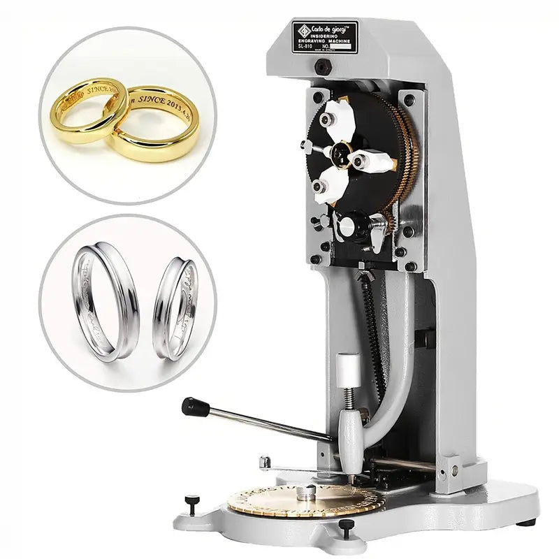 Ring and Bangle Engraving Machine – Double-Sided Scale Inner Ring Engraver 1.5–2.0mm with Letter & Number Templates for Jewelry Making