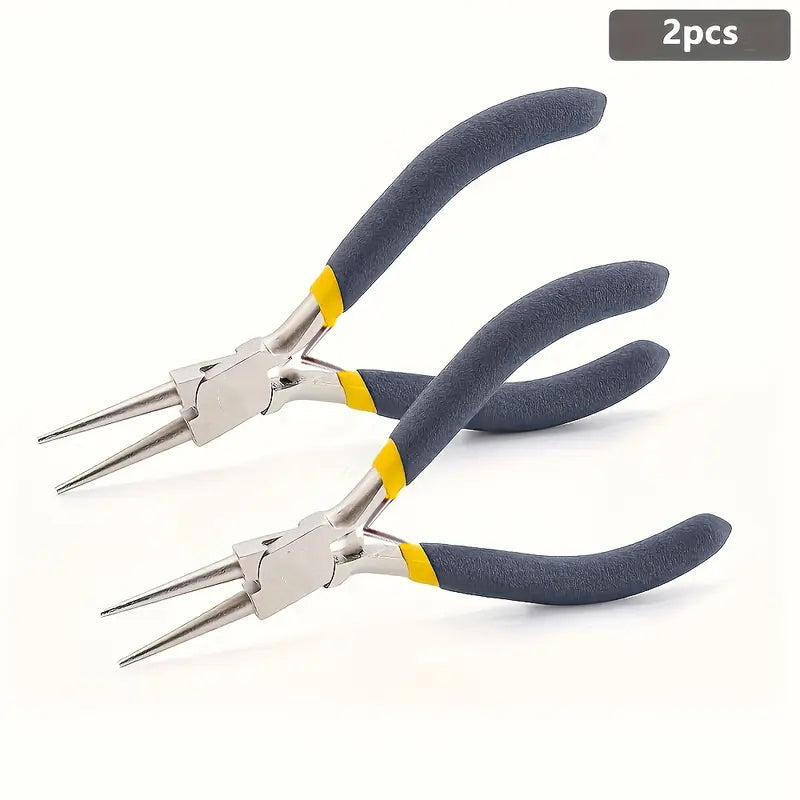 Jeweltech 2pcs Steel Nose Round Pliers Set