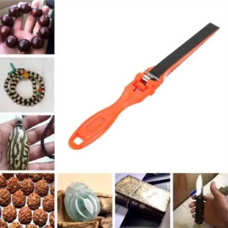 JEWELTECH Half-Circle Sandpaper Roller Set, 4-Piece Abrasive Sanding Hand Tool, Orange Plastic Clamps, for Jewelry Making, Woodworking, Craft Projects