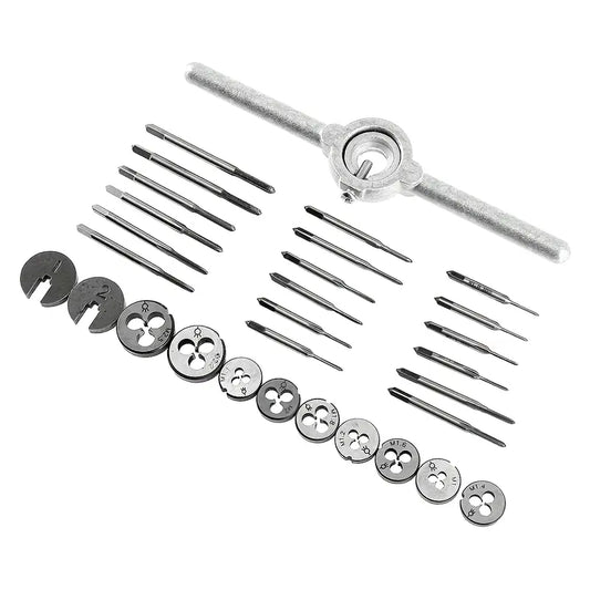 31pcs mini tap and die set for gold and silver wire threading, precision jewelry making screw plate kit with M1 to M2.5 taps and dies