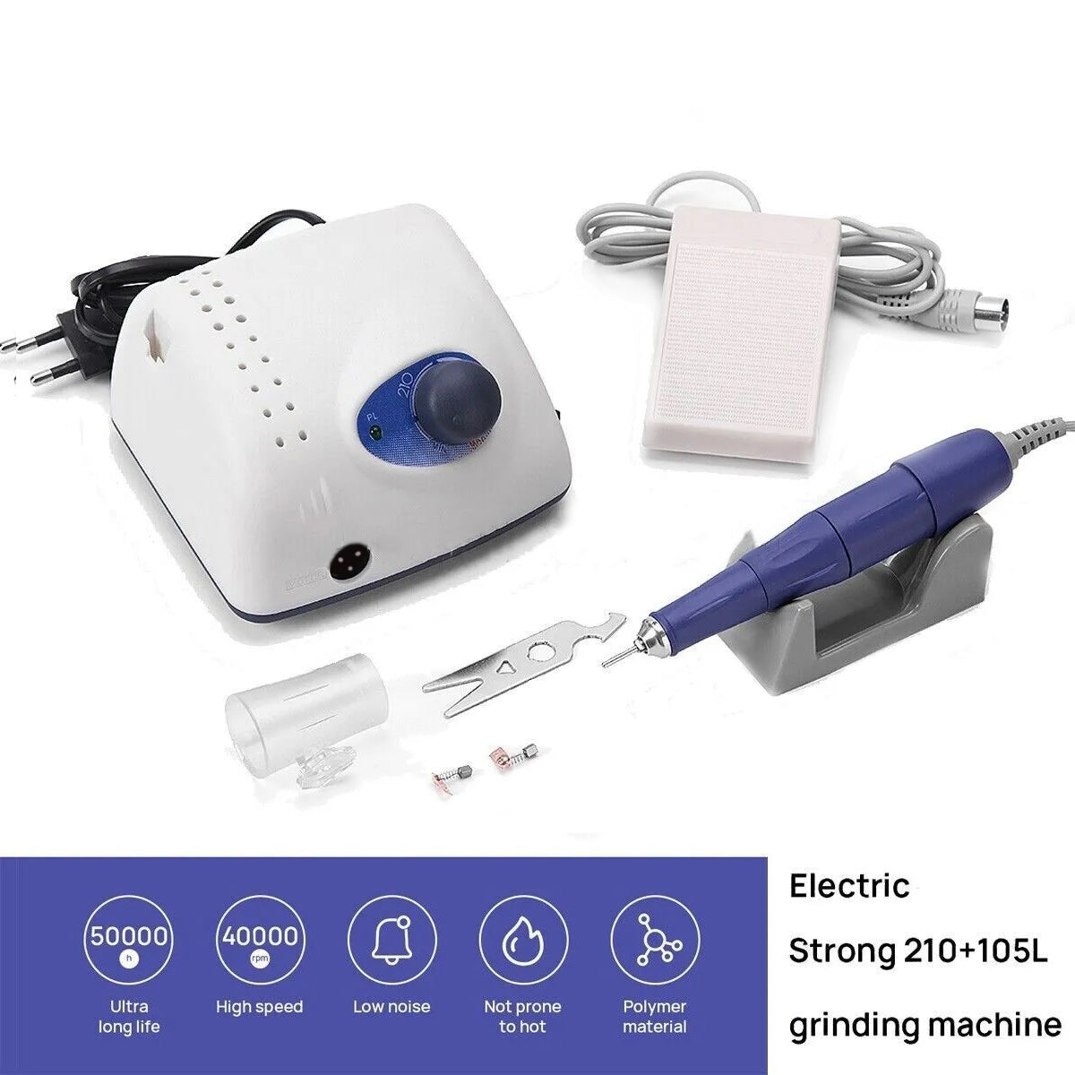 Strong 210K Pro+ micro motor foot pedal design with rotary tool for grinding