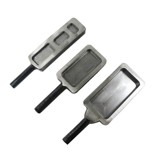 JewelTech cast iron ingot moulds set with smooth non-stick carbon steel finish