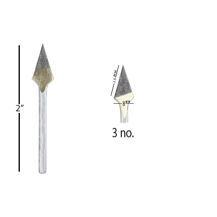 Bhala Drill Barma with carbide tip for Jodhpuri-style stone setting in jewellery