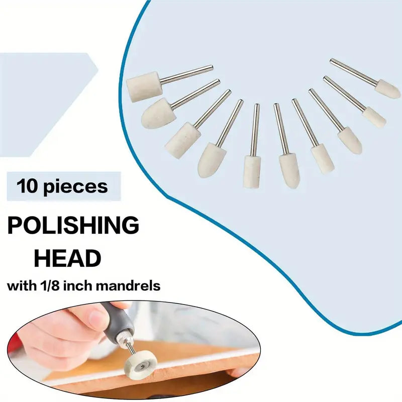 Accessories with 2.35MM Shank, Sanding Wheel Polishing Brush Wool Felt Installation