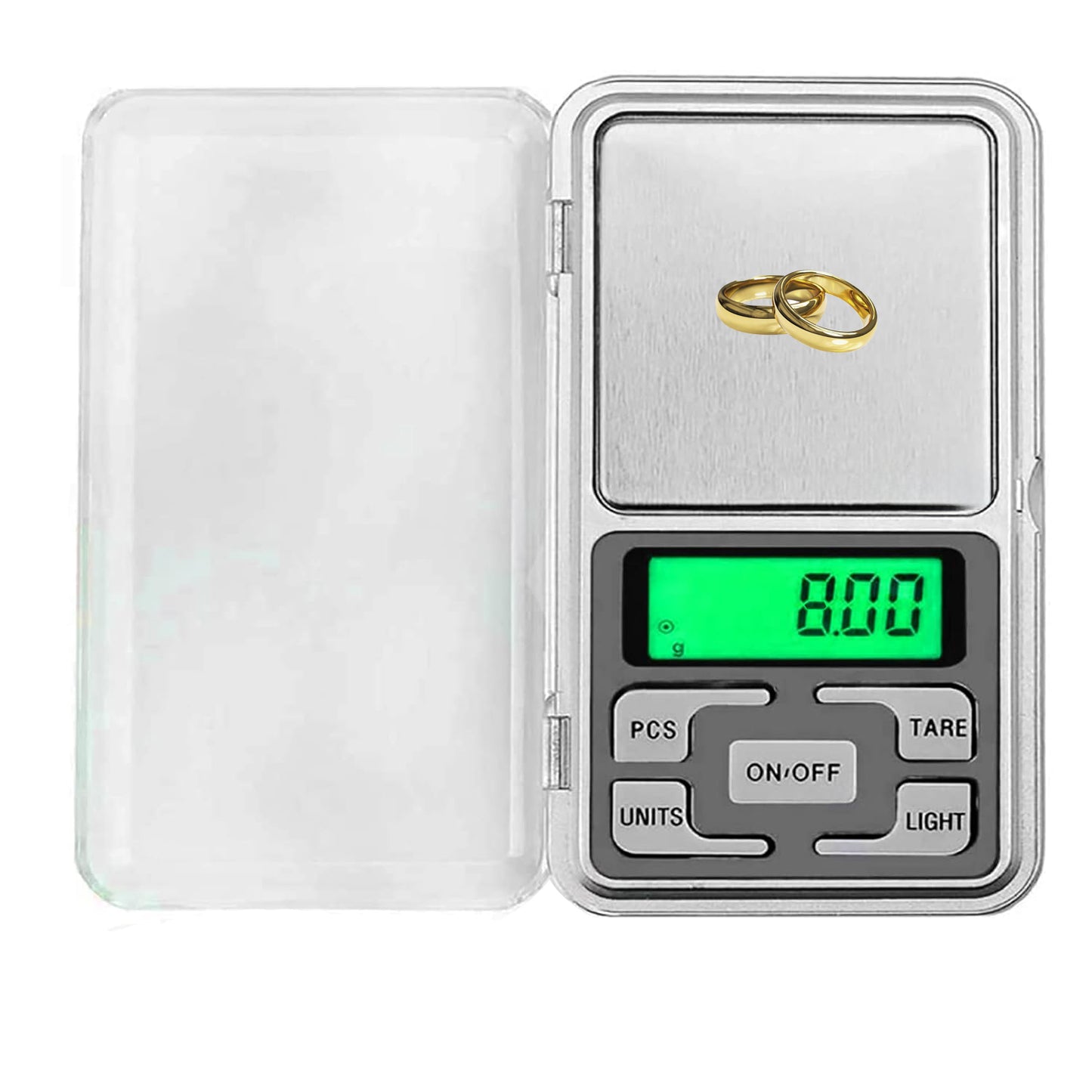 Digital jewellery scale with tare function for accurate net weight measurement