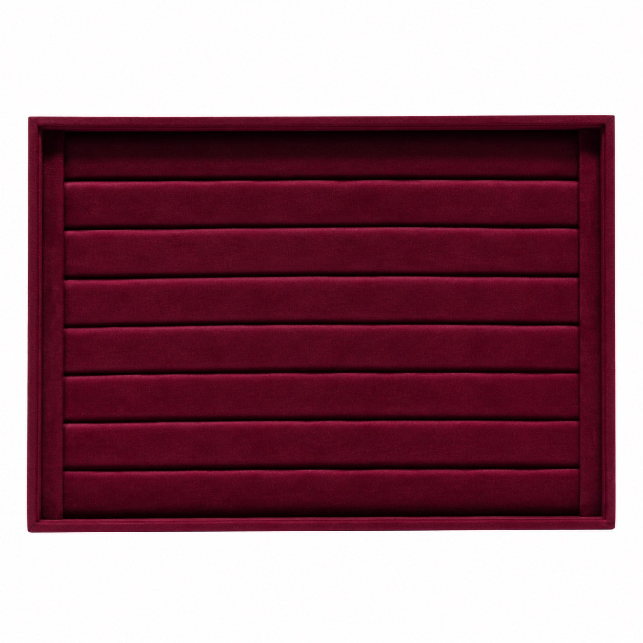 Jeweltech Red Velvet Ring Organizer Tray, Wave Slot Design 35x24cm, Ring Display Tray for Rings and Studs, Retail Counter and Home Storage Use