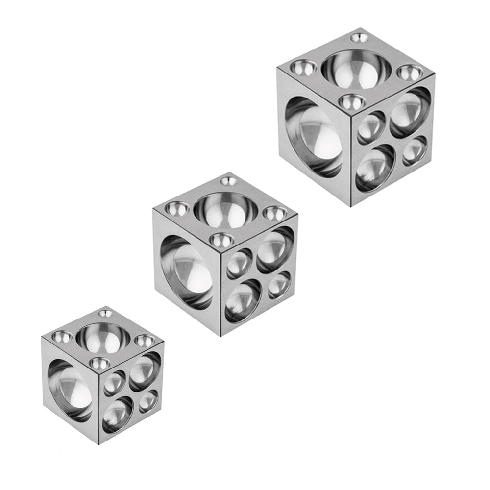 hardened steel pasla block with 1.5 inch dome cavities for jewelry shaping