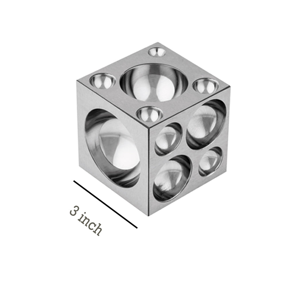Highly polished dapping block with multiple dome sizes for smooth finishing