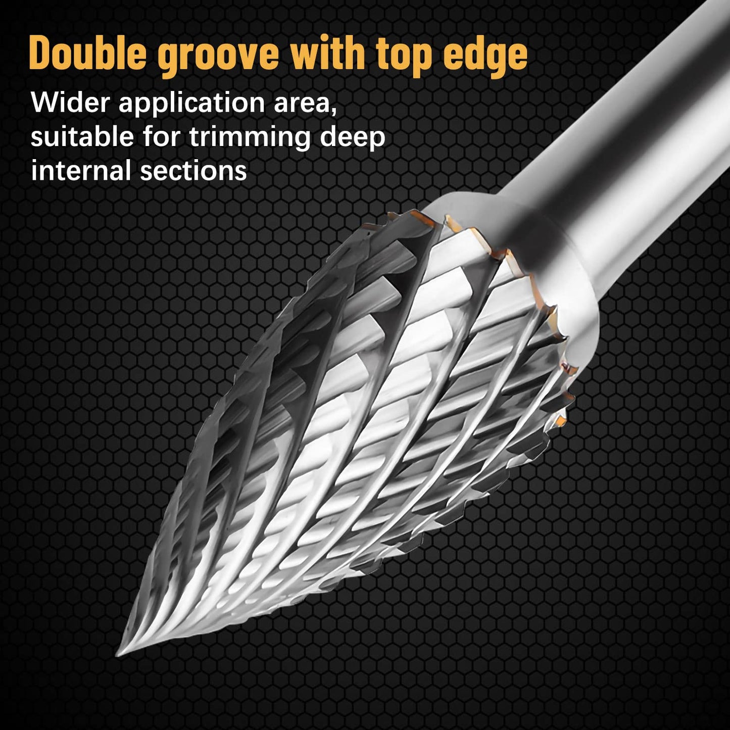 Assorted rotary carbide burrs for precision grinding, polishing, and metal shaping