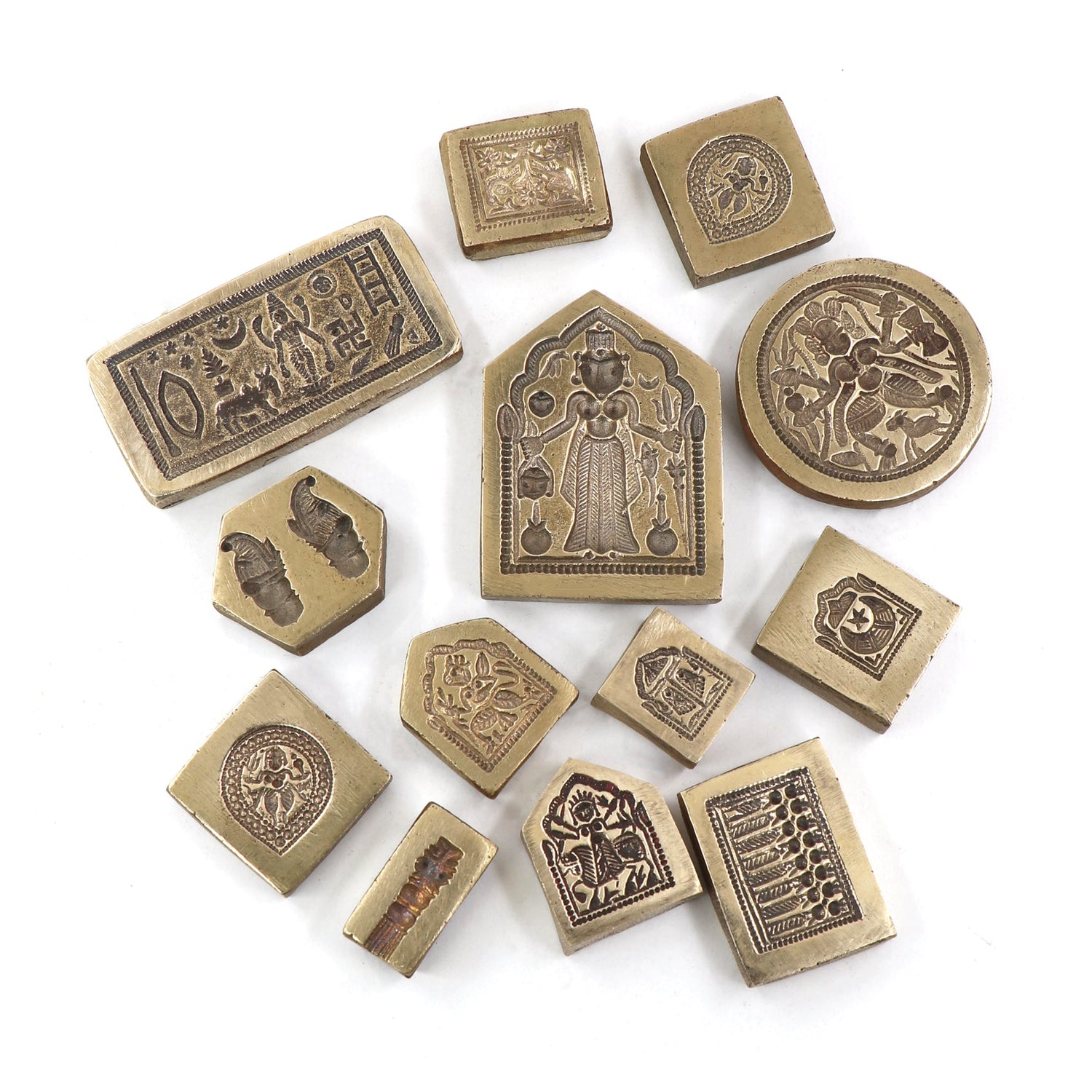 brass kansi sancha die set for jewelry and coin embossing with traditional Indian motifs