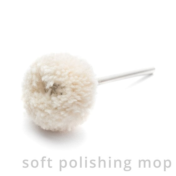 Soft polishing mop ball for delicate jewelry shine

