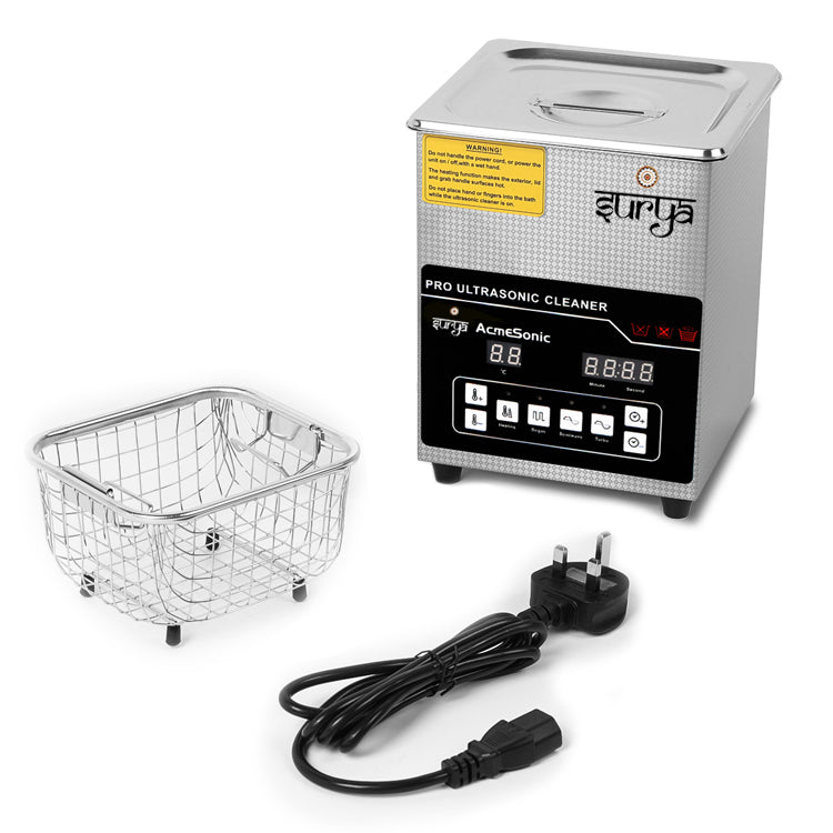 Surya 2L Ultrasonic Cleaner Machine with Digital Timer & Heater | Jewelry, Dental, Medical Equipment, PCB, Diesel Injector Parts Cleaning