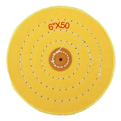 Cloth Buff 6x50 Yellow Stitched Polishing Wheel for Gold and Silver Jewelry

