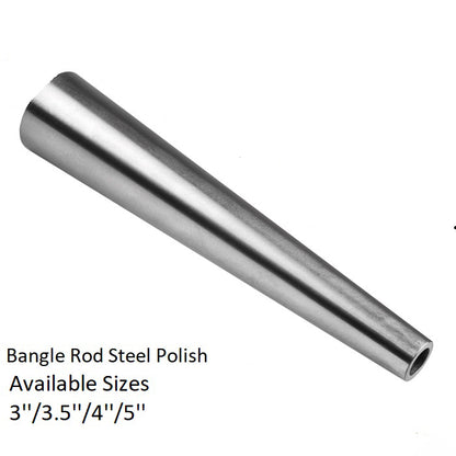 Tapered bangle forming rod for shaping gold and silver bangles
