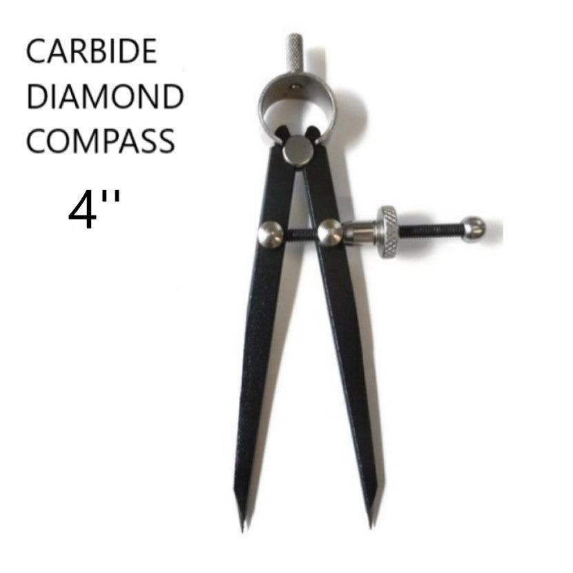 Carbide diamond compass 4-inch tool for accurate design, craft, and jewelry layout applications