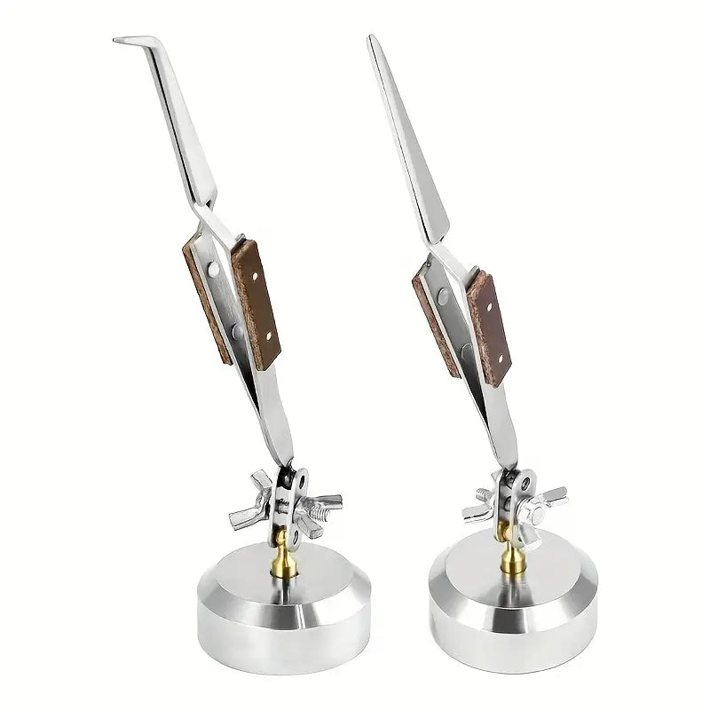 Swivel Jewelry Support Stand with Cross Lock Tweezer Clamp