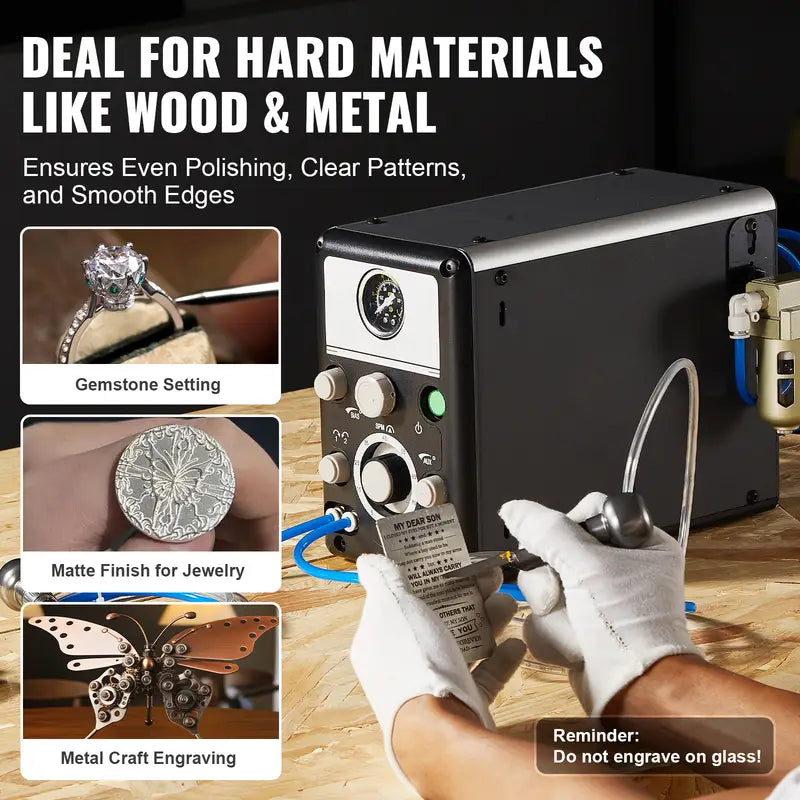 Jewelry engraving machine showing gemstone setting and metal carving