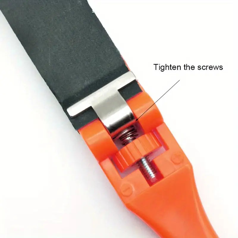 Close-up of Sandpaper Roller Clamp with Screw Tightening Mechanism