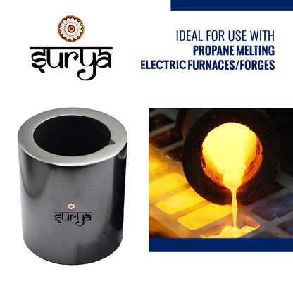 High-purity graphite crucibles 500gm capacity, ideal for jewelry making and refining work

