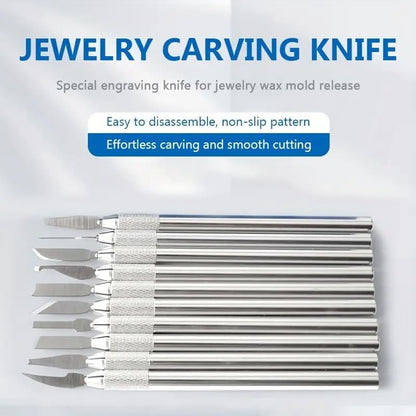 JEWELTECH wax carving knives – engraving tools for jewelry molds.