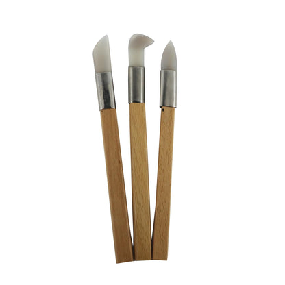 Jewellery jade burnisher tool set of 3 with wooden handles