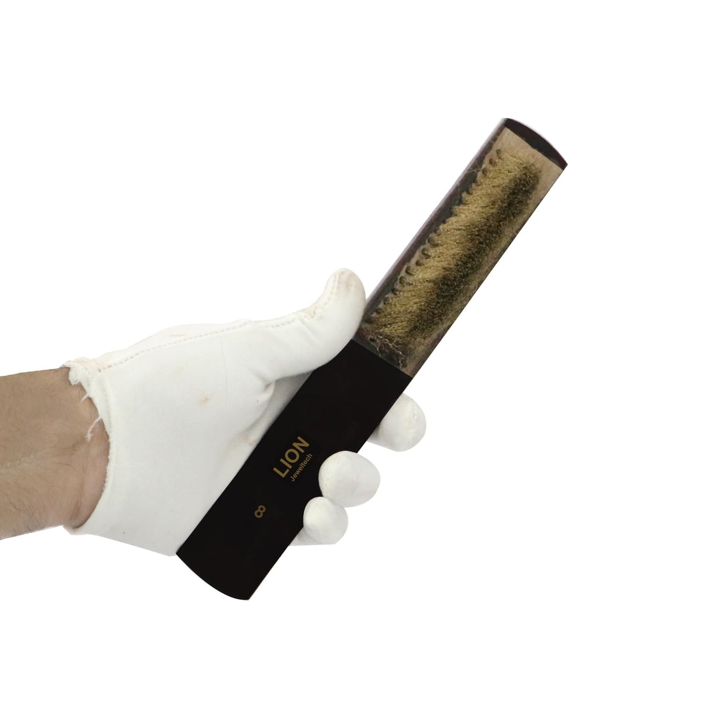 Brass wire cleaning brush with ergonomic handle – size 8 line bristles