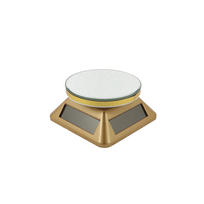 JEWELTECH Solar Powered 360° Rotating Display Stand for Jewellery | 9cm Mirror Turntable