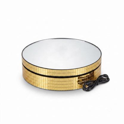 JEWELTECH Rotating Display Stand with Mirror Top  360° | USB Powered Jewellery & Product Display Turntable