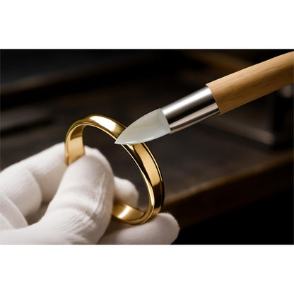 Jade burnishing tool polishing gold ring for jewellers