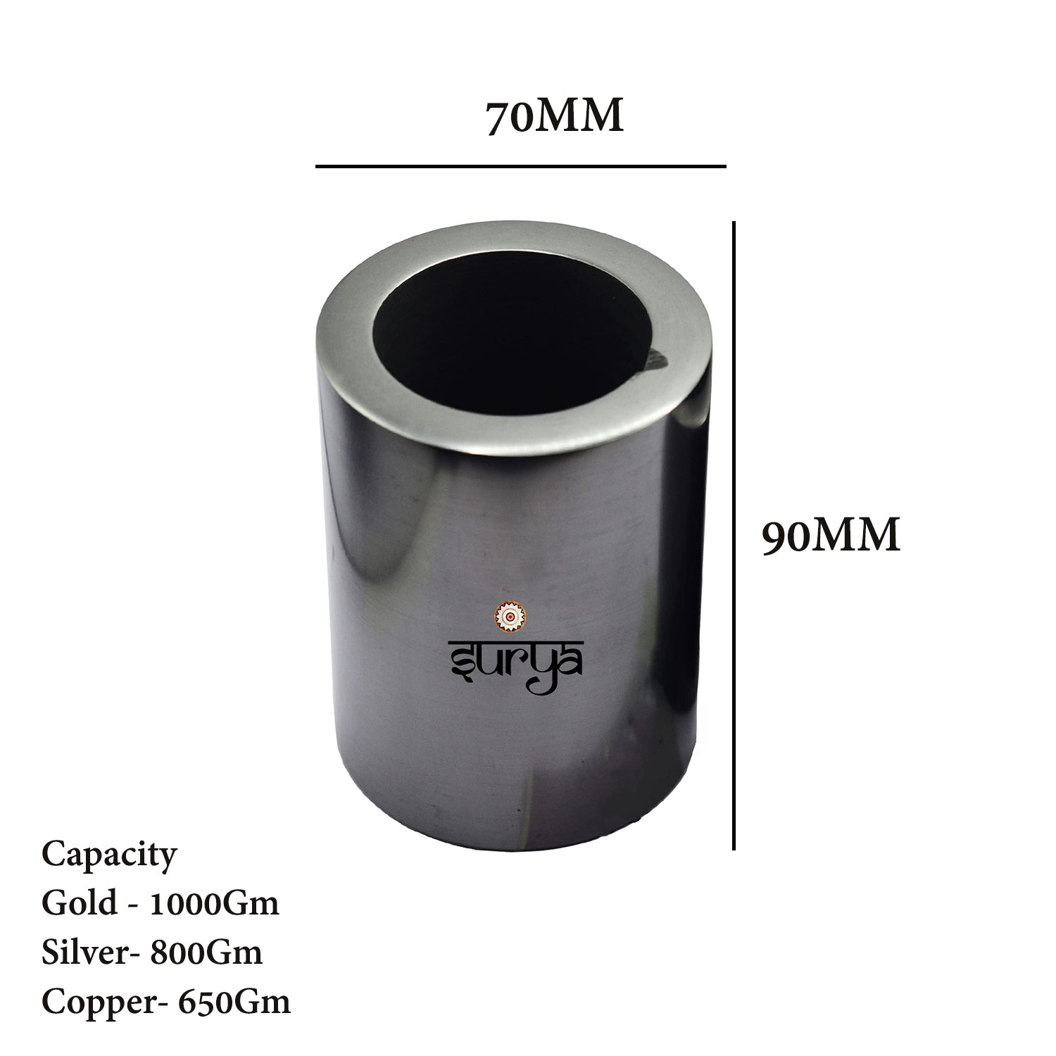 Surya 1Kg Capacity Graphite Crucible 2Pcs