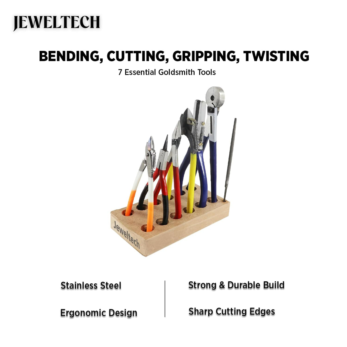 Jeweltech 7 Pcs Jewellery Making Tool Kit | Professional Pliers & Cutters Set for Jewellery Repair, Wire Work, Craft & Hobby Use