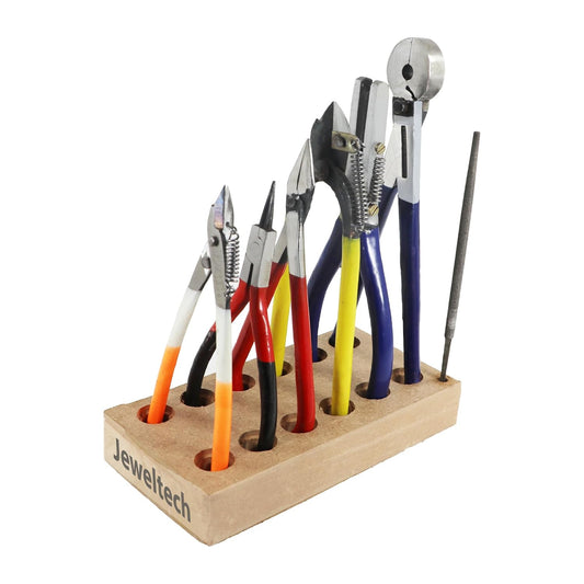 Jeweltech 7 Pcs Jewellery Making Tool Kit | Professional Pliers & Cutters Set for Jewellery Repair, Wire Work, Craft & Hobby Use