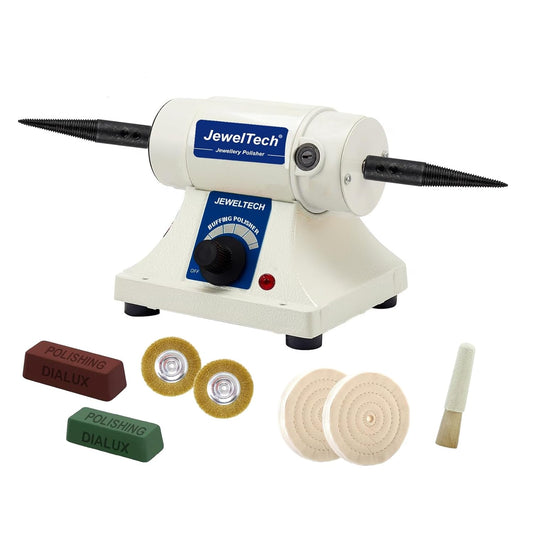 Jeweltech Buffing & Polishing Machine with Variable Speed Control (0–8000 RPM) | Compact Bench Polisher for Jewellery, Metal, Watch & Hobby Work | Multi-Purpose Mini Polishing Machine