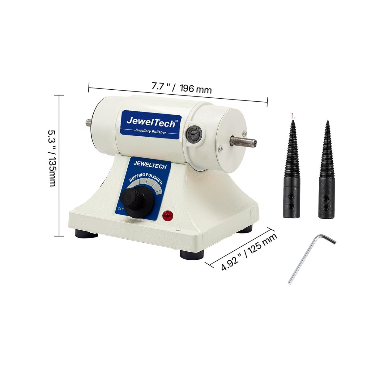 Jeweltech Buffing & Polishing Machine with Variable Speed Control (0–8000 RPM) | Compact Bench Polisher for Jewellery, Metal, Watch & Hobby Work | Multi-Purpose Mini Polishing Machine