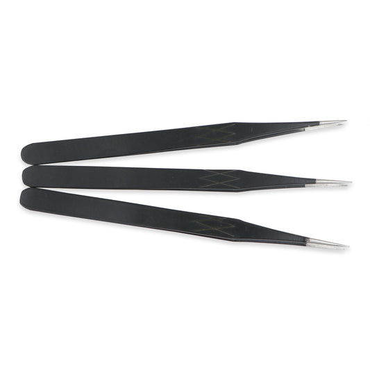 10K Black Powder Coated Stainless Steel Tweezer
