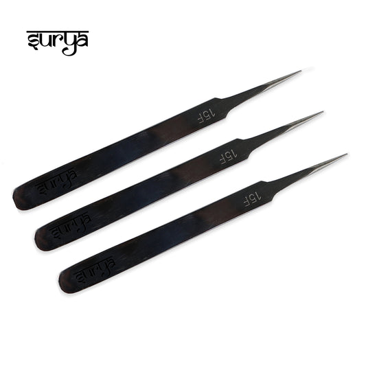 Surya 15F Stainless Steel Tweezers