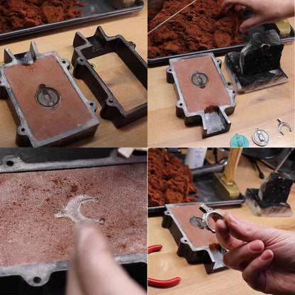 Jeweltech Sand Casting Set with 1Kg Petrobond Quick Cast Sand Casting Clay Jewelry Metal Casting Making Tool Pagda and Cast Iron Mold Flask Frame Melt Pour Metals